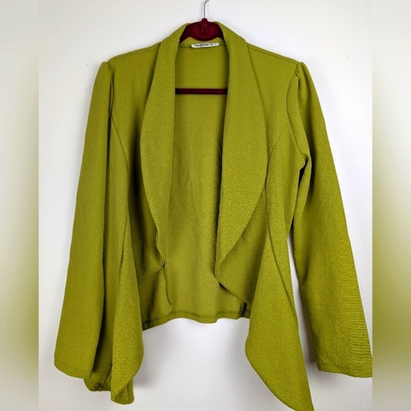 Doublju Green Textured Open Front Blazer Jacket‎ - Women's Casual Lightweight - Picture 1 of 8